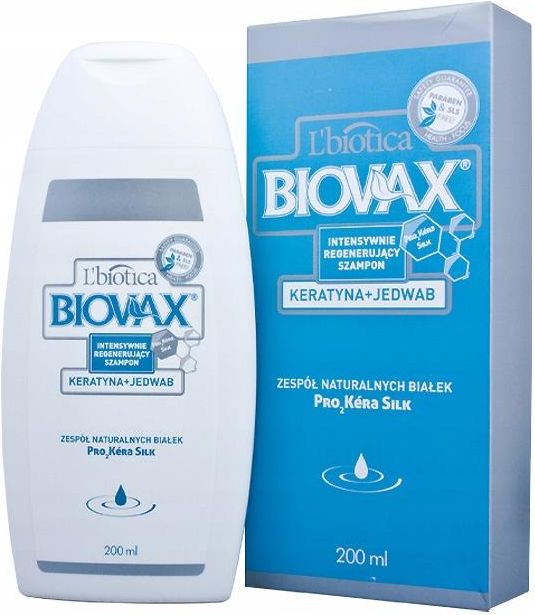 biovax intensywnie regenerujący szampon keratyna jedwab 200ml