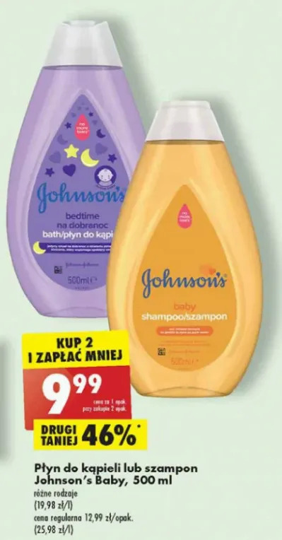 żel do mycia ciała lub szampon johnsons baby biedronka