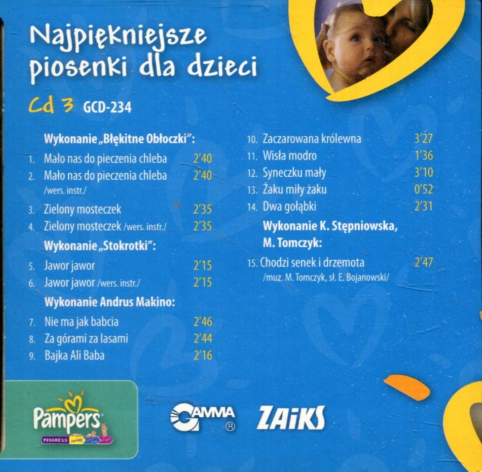 najpiękniejsze piosenki dla dzieci pampers