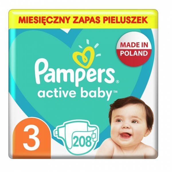 pampers active baby-dry pieluchy 3 midi 5-9 kg 74 szt