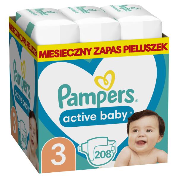 pampers active baby dry 3 midi 6-10kg 208szt