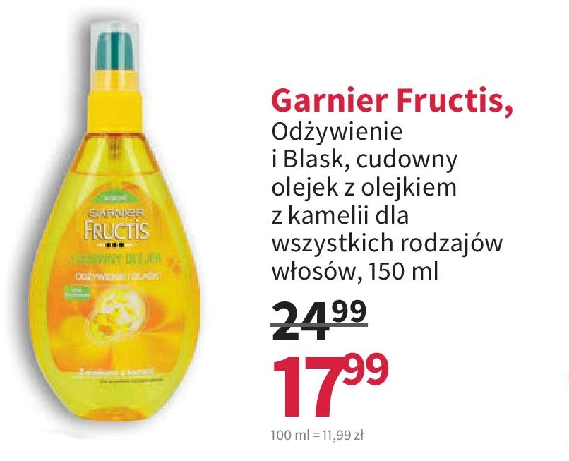 garnier olejek do włosów rossmann