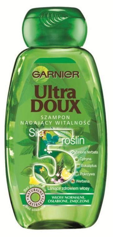 garnier ultra doux szampon nadający witalność siła 5 roślin