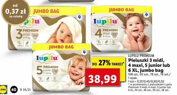 jumbo pack pieluchy lidl promocja naj 2o19