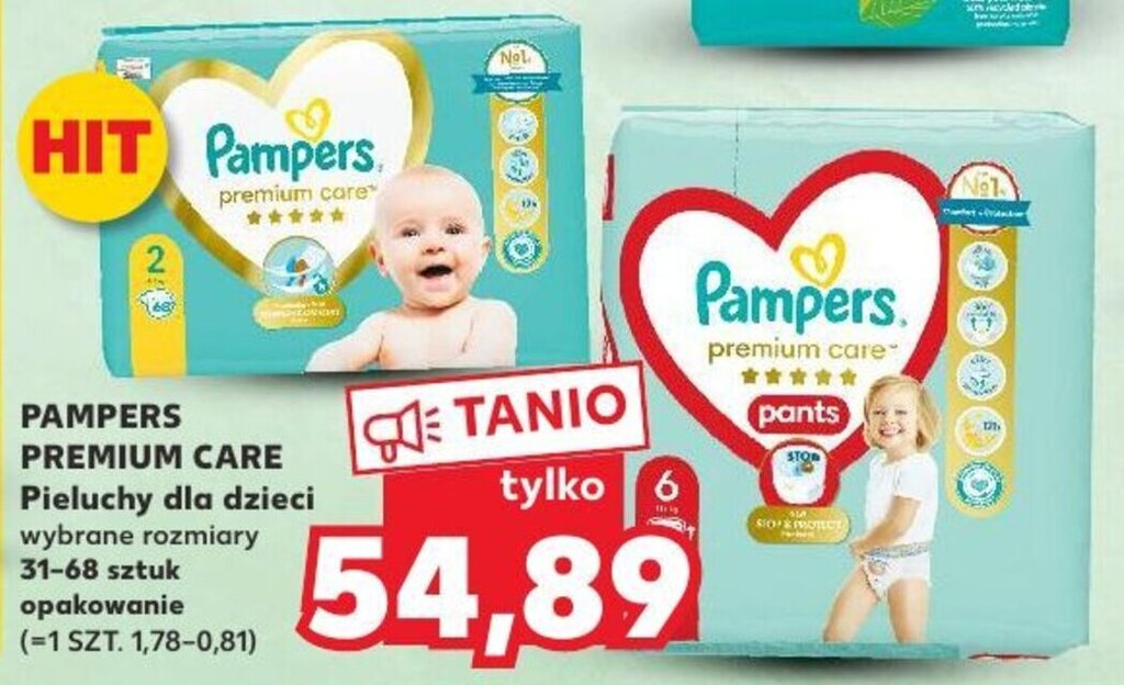 kaufland pampers premium care 1 88 szt