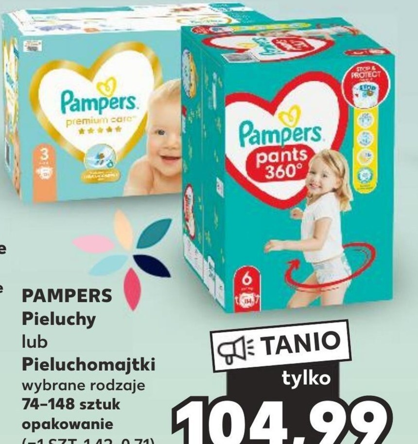 kaufland pieluchomajtki pampers