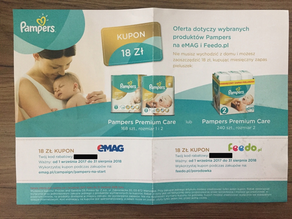 kupon pampers emag