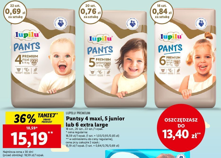 lidl pieluchy lupilu comfort 6 cena