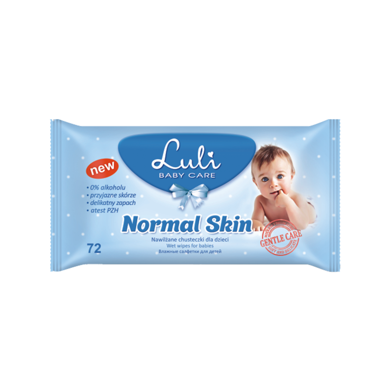 luli baby care nawilżane chusteczki normal 72 sztuki