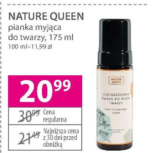 nature queen oczyszczająca pianka myjąca do twarzy