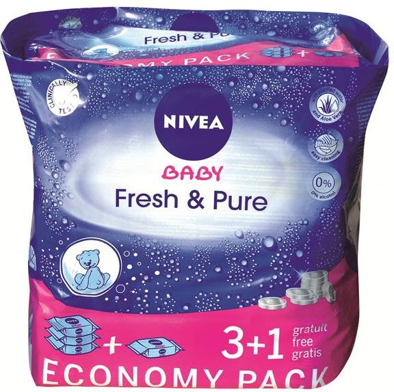 nivea baby chusteczki nawilżane pure & fresh