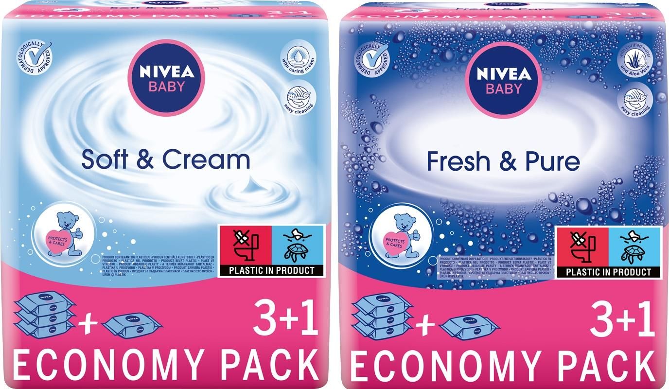 nivea baby chusteczki nawilżane pure &