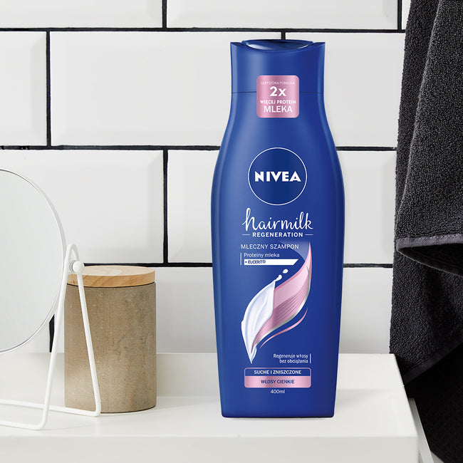 nivea hairmilk szampon pielęgnujący do włosów o strukturze cienkiej