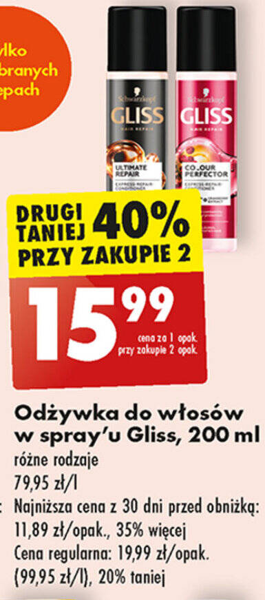 odżywka do włosów gliss kur 200 ml biedronka