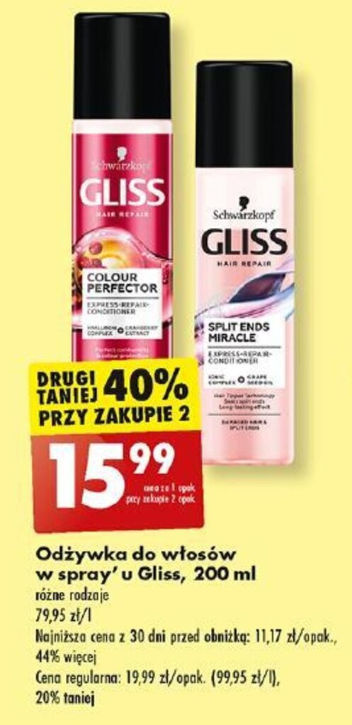 odżywka do włosów gliss kur 200 ml biedronka