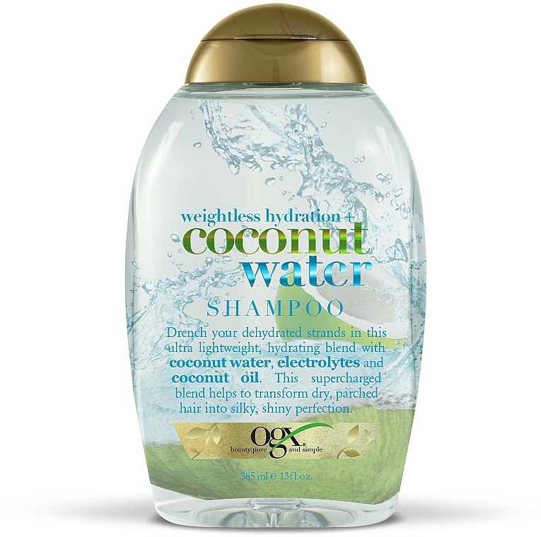 ogx nawilżający szampon z wodą kokosową coconut water