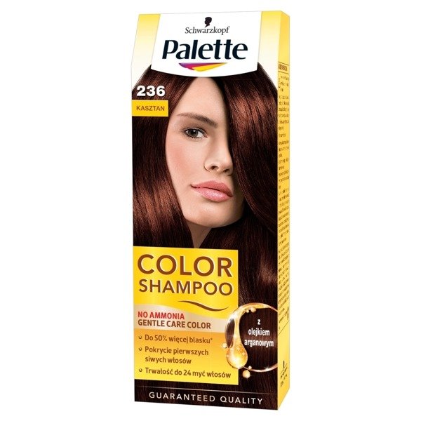 palette color shampoo szampon koloryzujący bez amoniaku nr 236 kasztan