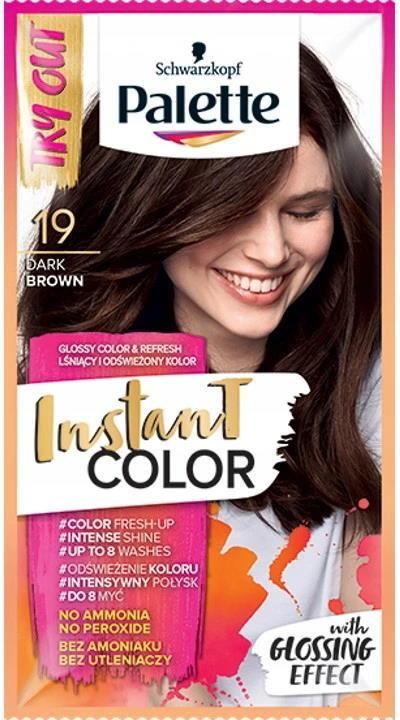 palette instant color szampon koloryzujący nr 19 ciemny brąz