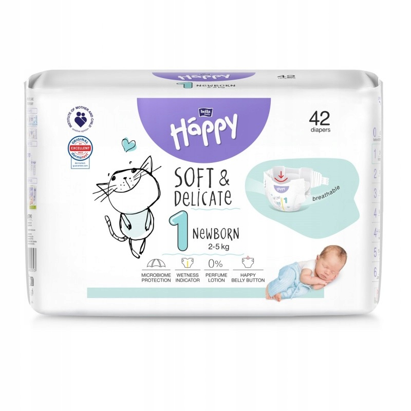 pampers 1 z wycięciem na pępek