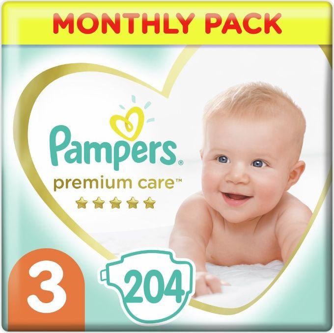 pampers 3 premium care 204 szt