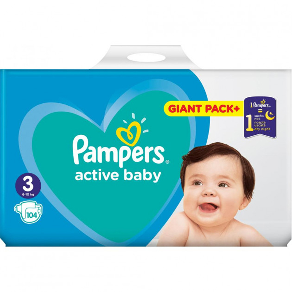 pampers active baby 3 104szt