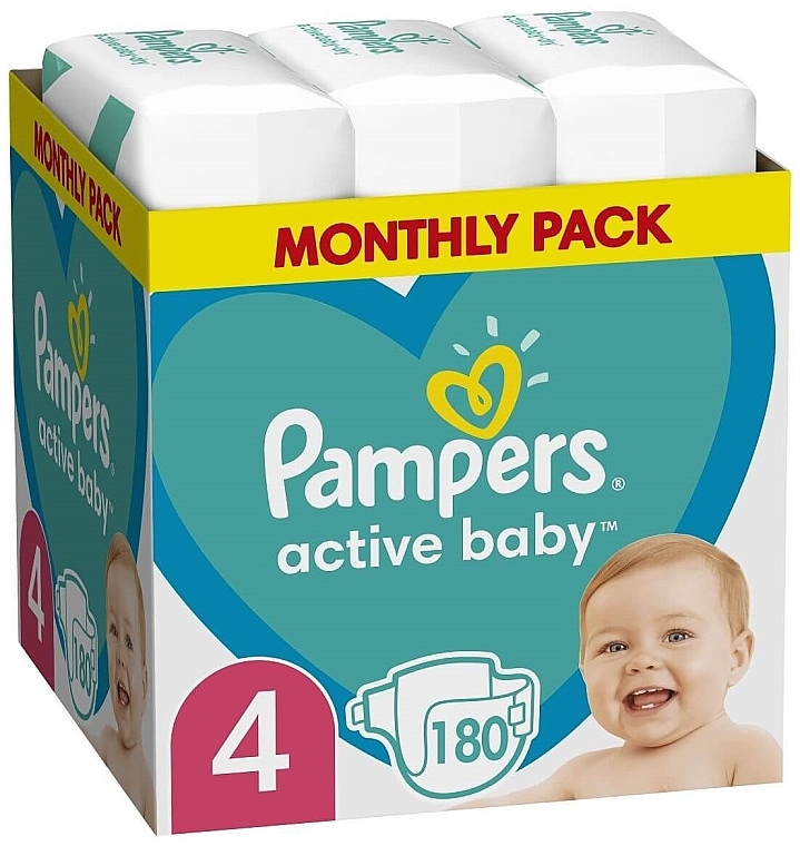 pampers active baby 4+ monthly pack