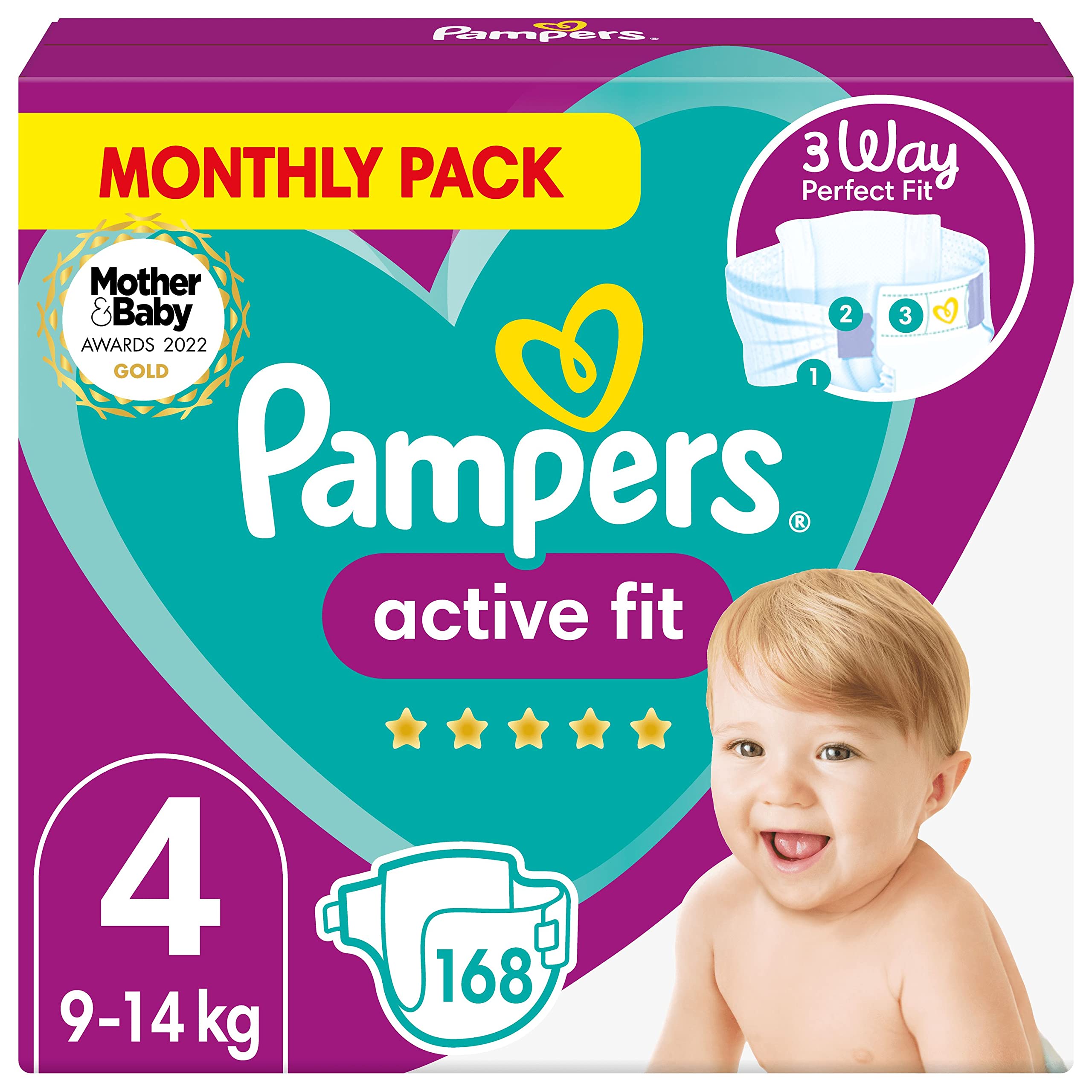 pampers active baby 4+ monthly pack