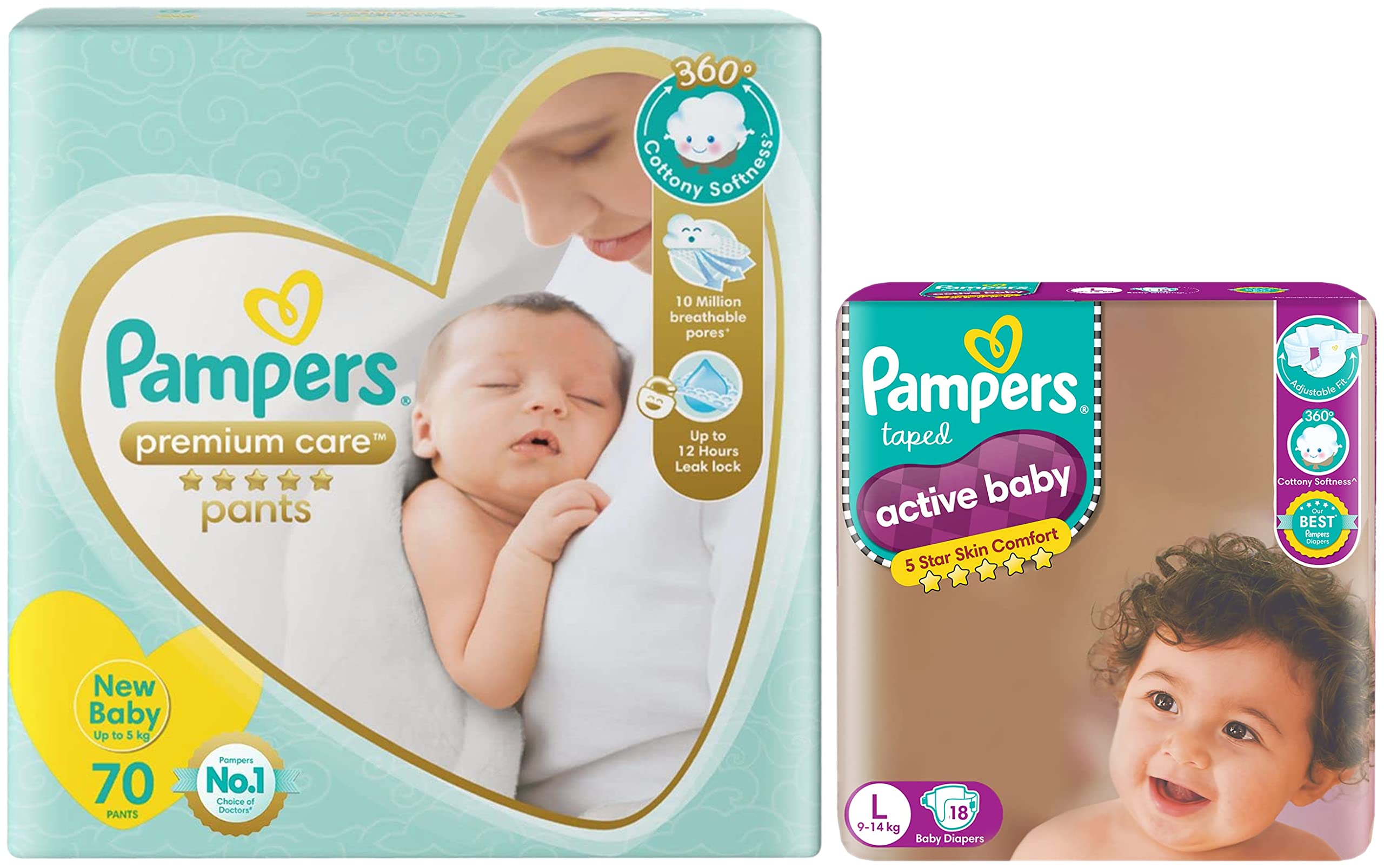 pampers active baby diapers vs premium care