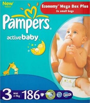 pampers active baby-dry 3 midi 74szt