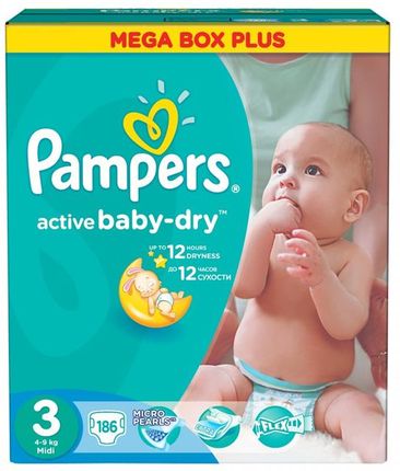 pampers active baby-dry pieluchy rozmiar 3 midi 5-9kg 208 sztuk