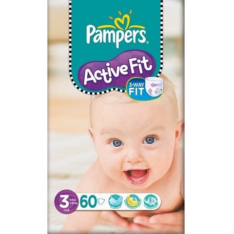 pampers active fit size 3 monthly pack