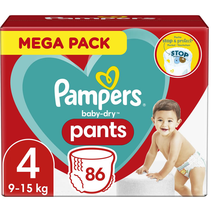 pampers baby dry pants couches-culottes taille 4 9-15 kg pack