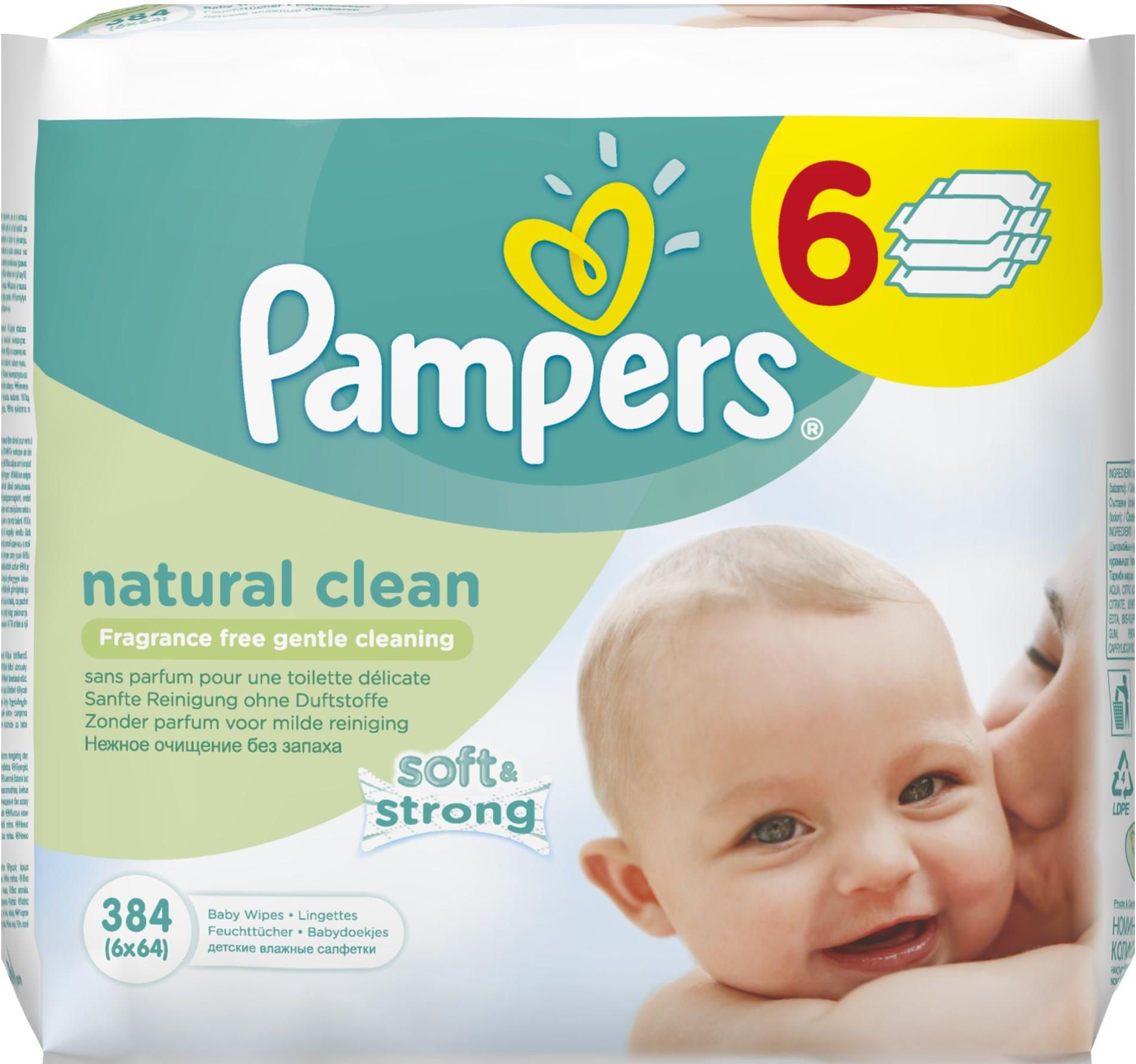 pampers chusteczki natural clean 12x64 szt