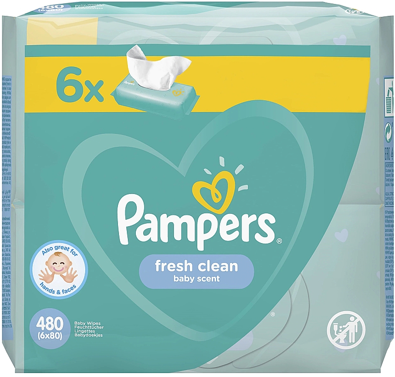 pampers fresh clean 6x80