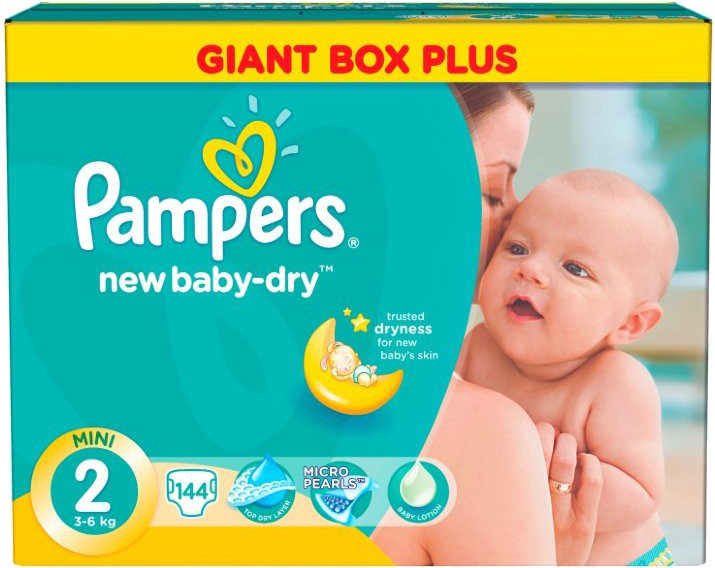 pampers new baby-dry 2 giant pack