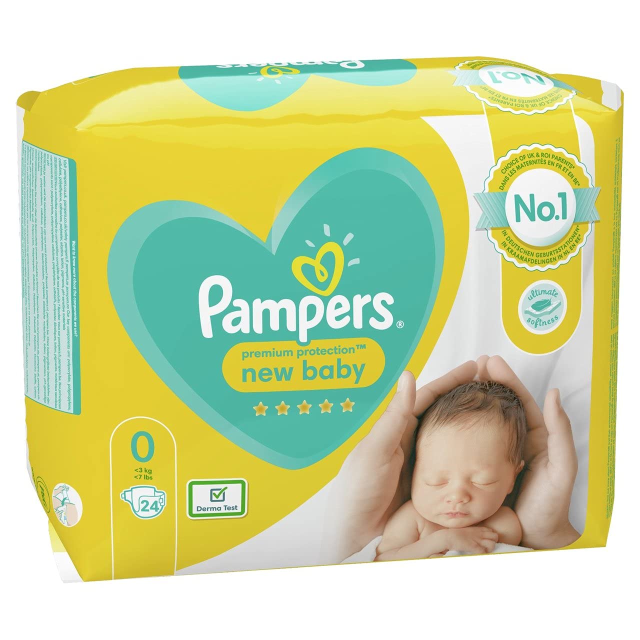 pampers new baby size 0 micro carry pack 24 nappies