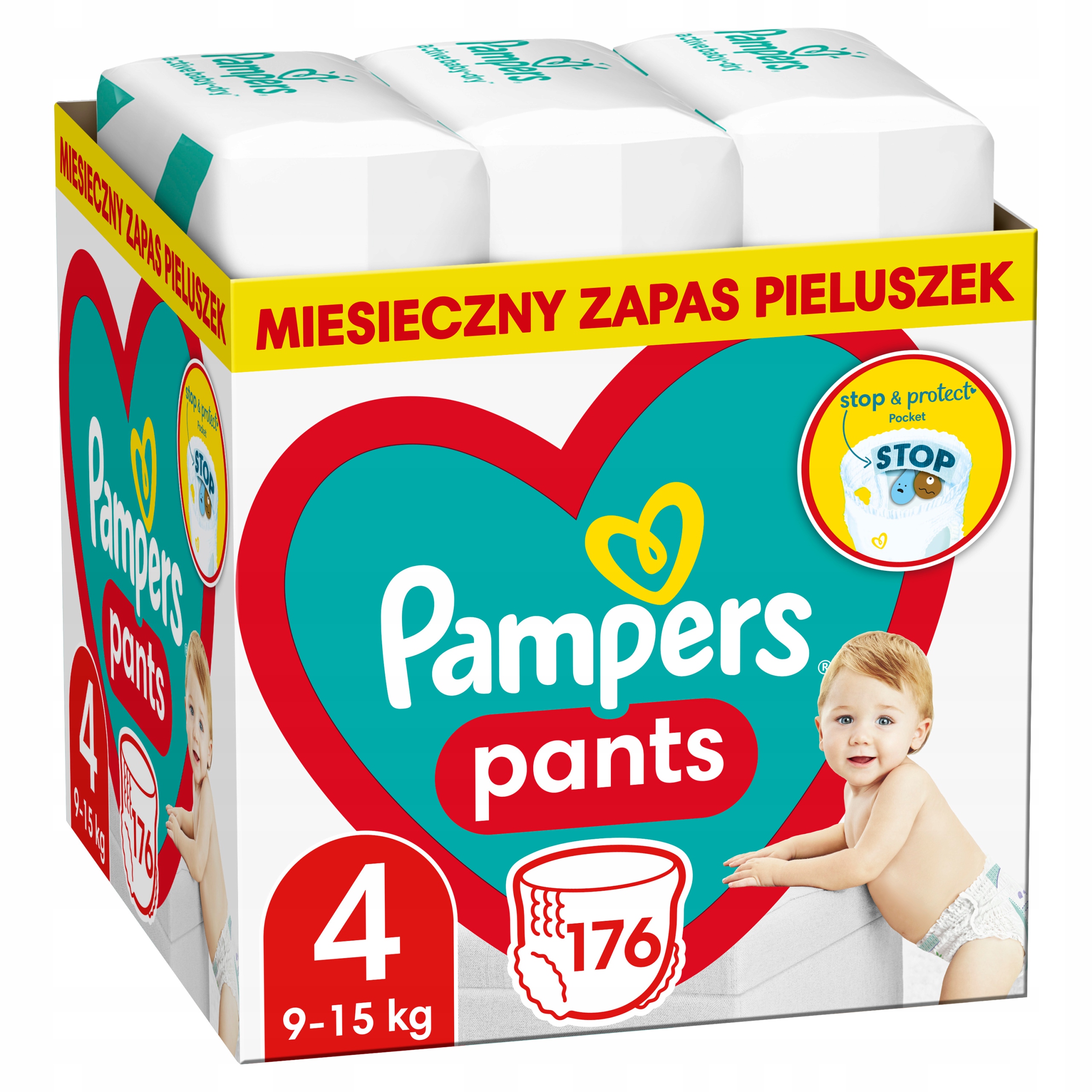 pampers pieluchomajtki pants 4 maxi 176 szt