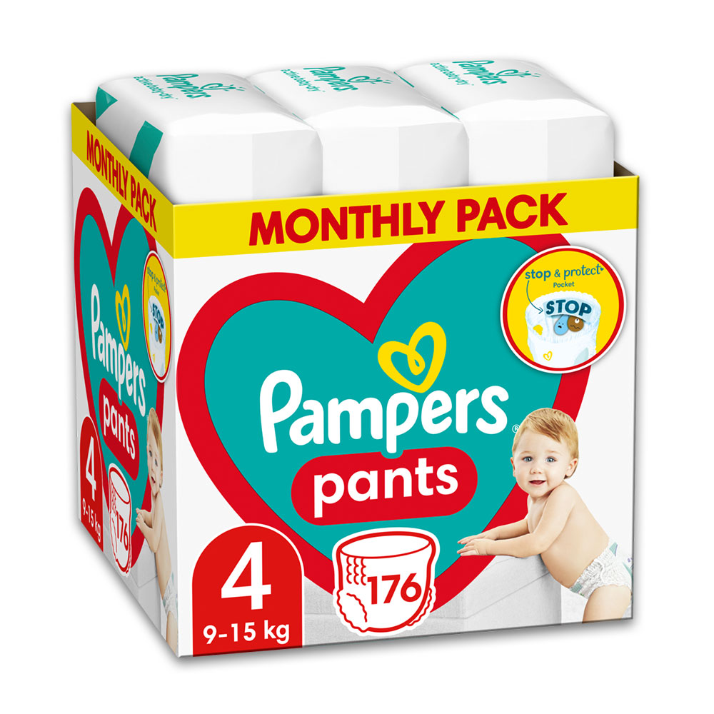 pampers pieluchomajtki pants zapas 4 maxi 176 szt