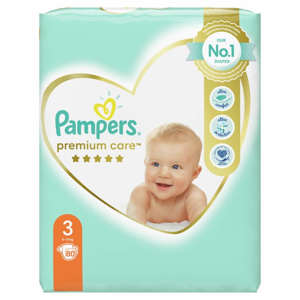 pampers premium care 3 80 шт