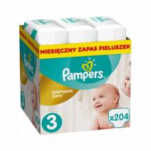 pampers premium care pieluchy jednorazowe rozmiar 3 midi 204 szt