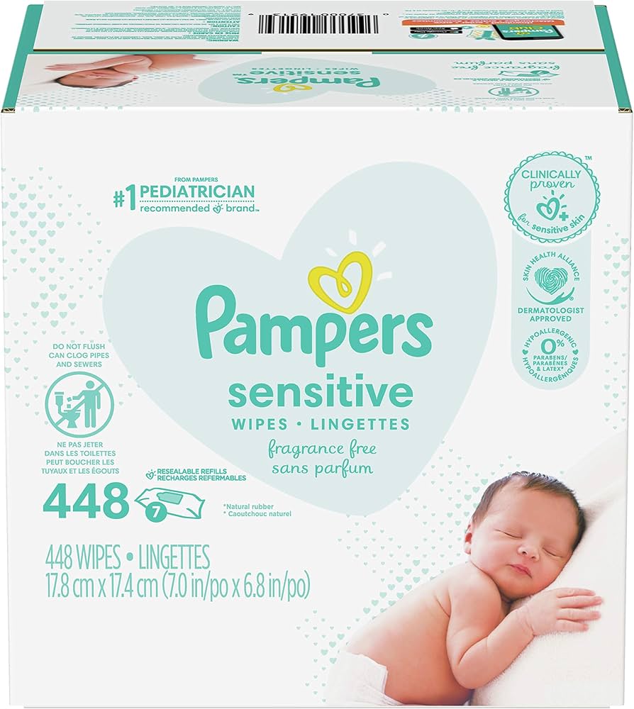 pampers sensitive 576 wipes