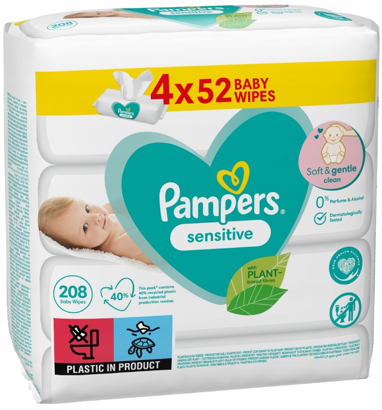 pampers sensitive x4 cena