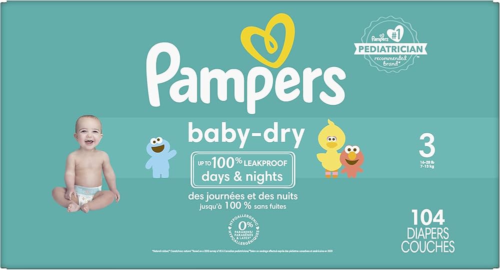 pampers size 3 204 count