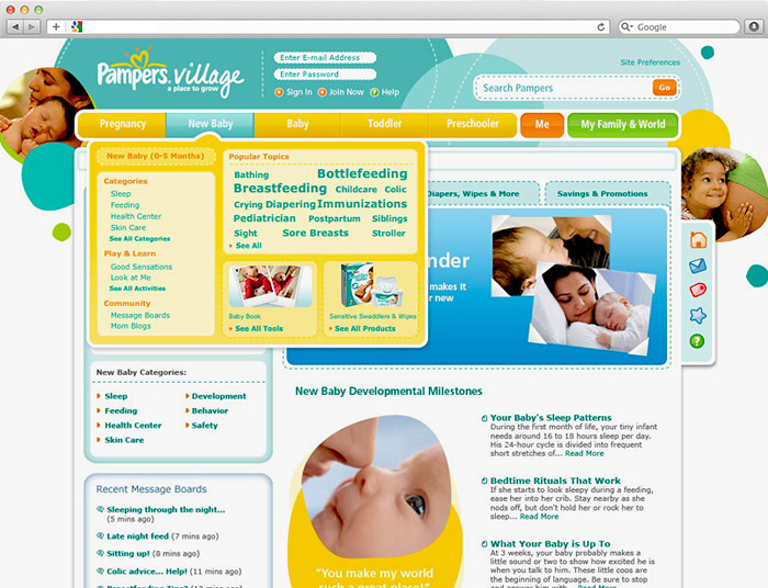 pampers village login