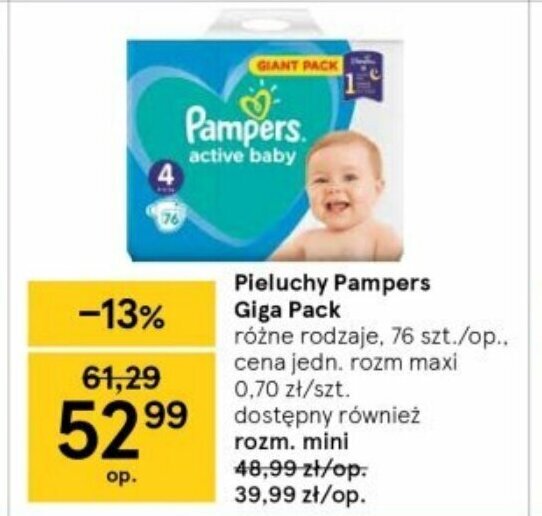 pampersy pampers w tesco