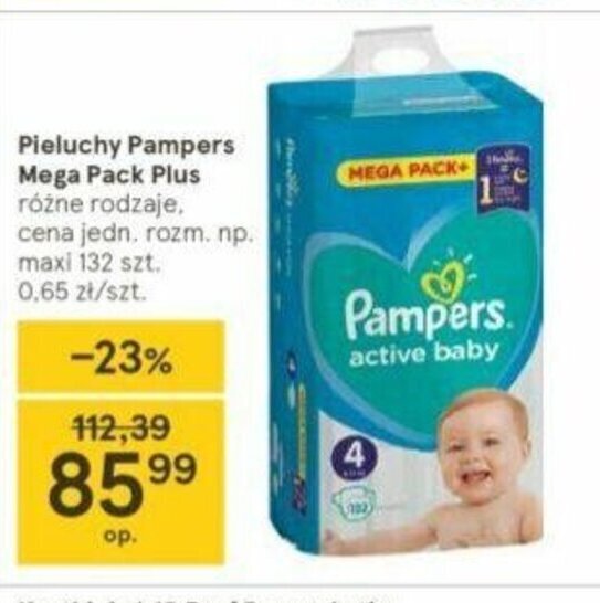 pampersy pampers w tesco cena