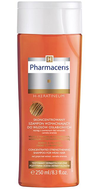 pharmaceris h keratineum szampon wzmacniający 250ml do wlosow oslabionym