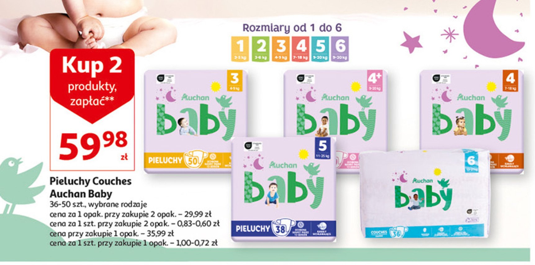 pieluchy baby comfort auchan rozm.4