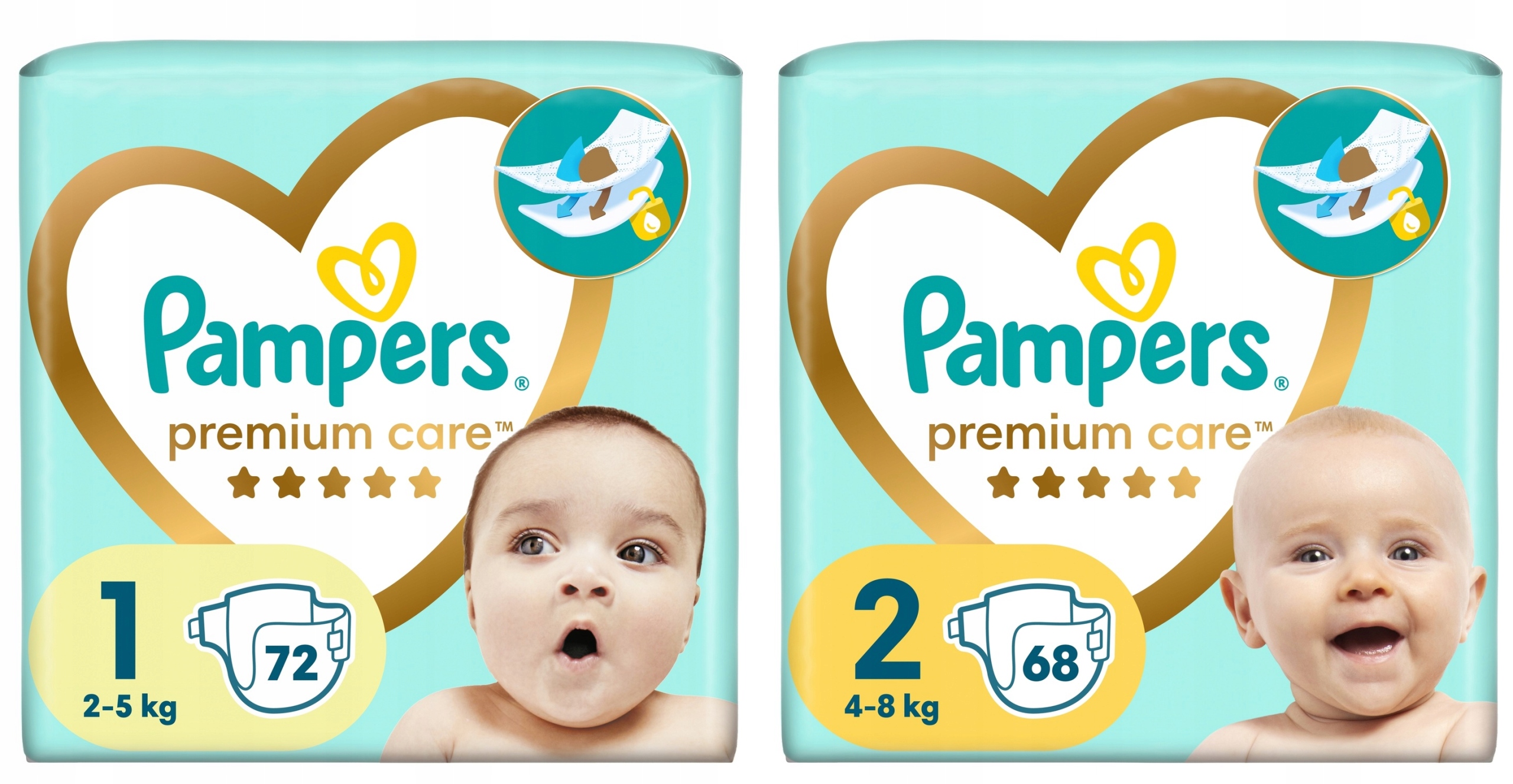 pieluchy pampers 1 i 2 allegro