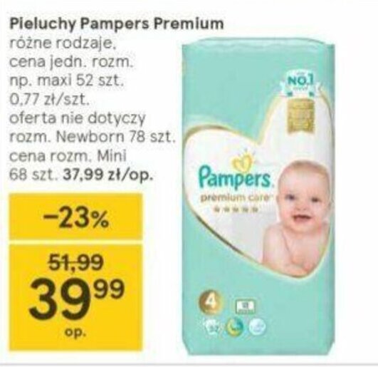 pieluchy pampers 6 promocja tesco